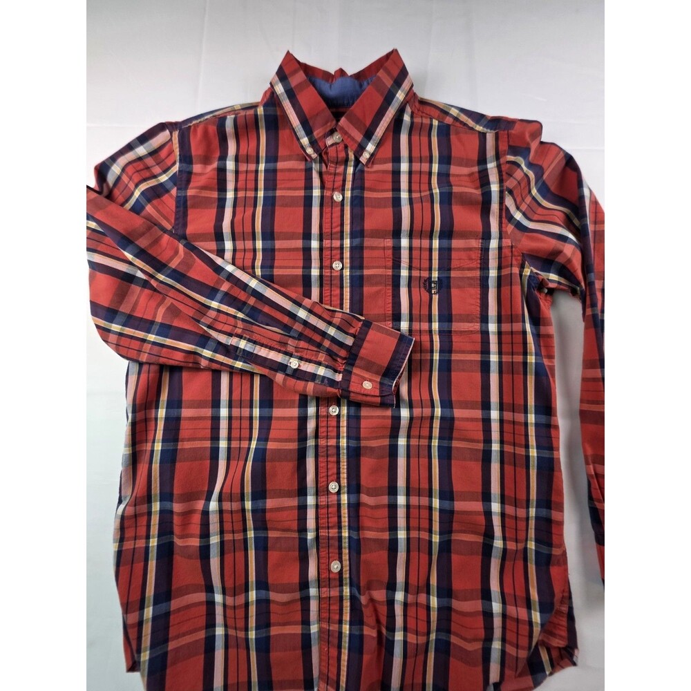 Chaps Easy Care Men's Large Plaid Long Sleeve Button Up Shirt